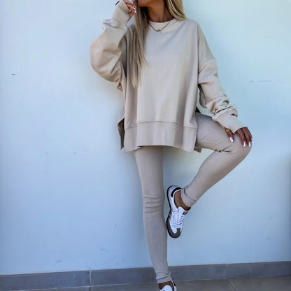 ✨2-teiliges Set aus langärmligem bedrucktem Sweatshirt und Leggings für Damen✨
