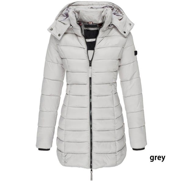 🔥Mittellange wattierte Winterjacke für Frauen, einfarbige, warme Kapuzenjacke👍【Kostenloser Versand】