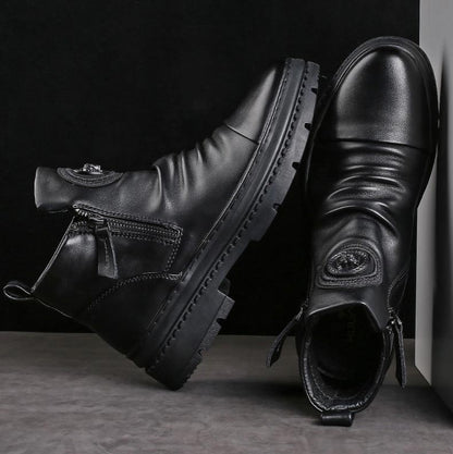 [Bestes Geschenk] Klassische lässige Herrenstiefel mit seitlichem Reißverschluss aus Leder