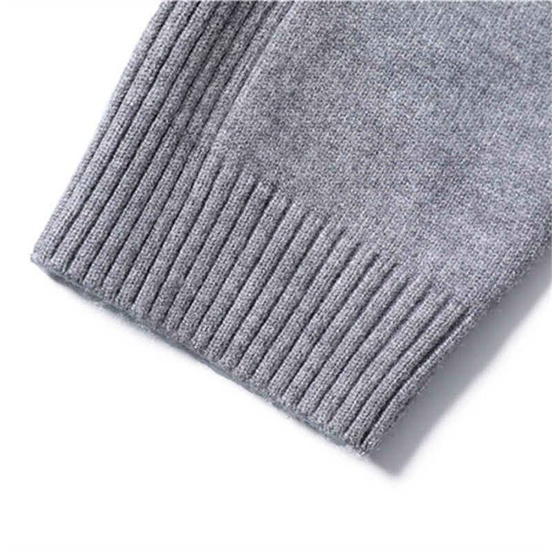 Einfarbiger Strickpullover mit Rollkragen für Herren