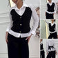 Damen Set aus Hemd mit Weste in Layering-Optik und Hose