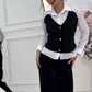 Damen Set aus Hemd mit Weste in Layering-Optik und Hose