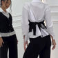 Damen Set aus Hemd mit Weste in Layering-Optik und Hose