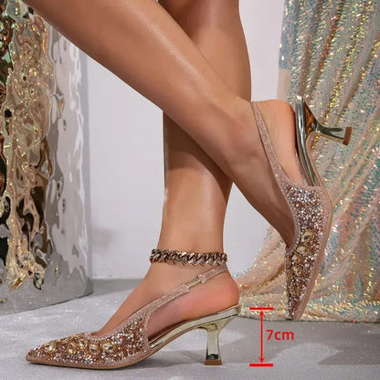 👡💎Slingback-Pumps mit spitzer, geschlossener Spitze für Damen✨