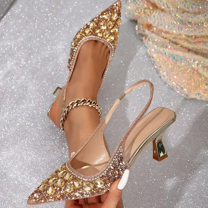 👡💎Slingback-Pumps mit spitzer, geschlossener Spitze für Damen✨