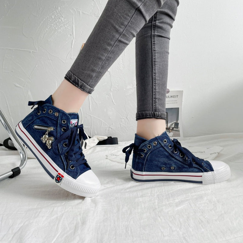 Damen Cowboy High-Top Canvas Schuhe