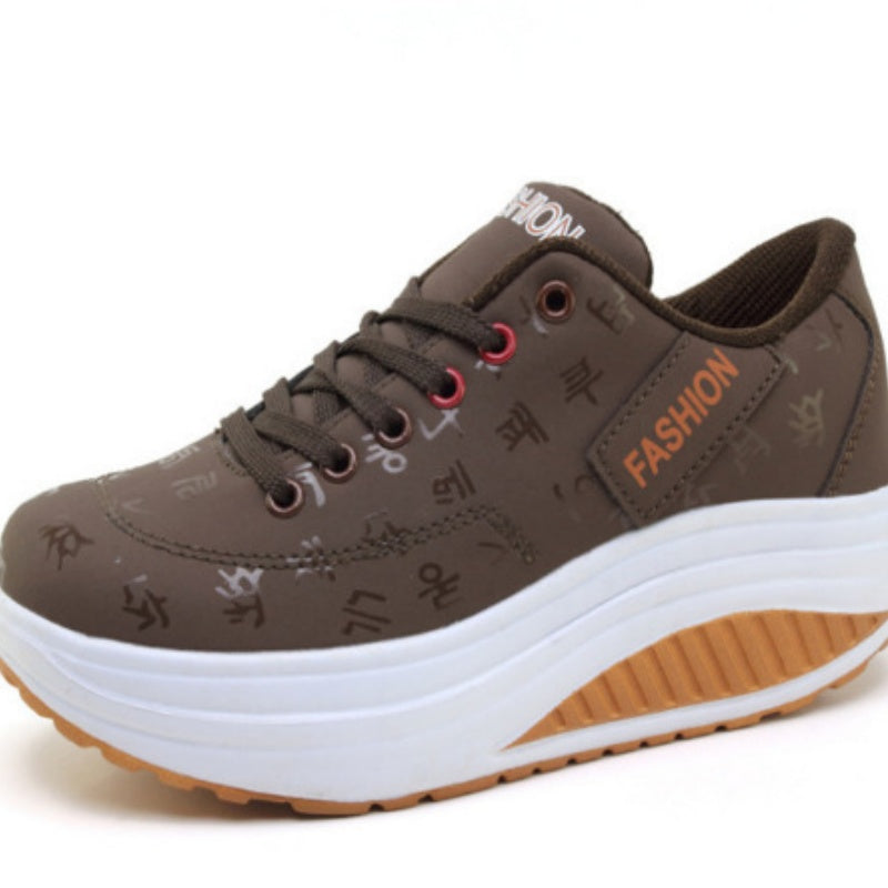 Frauen Casual Mode Atmungsaktiv Dicke Sohle Turnschuhe