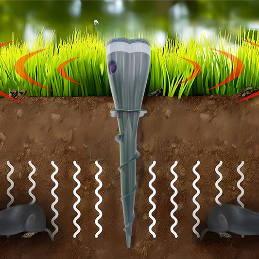 🌸 Frühlingsangebot – 50% RABATT! 🌸 Solargerätebetriebener, wasserdichter Schraub-Maulwurfvertreiber 🔆🐭🚫