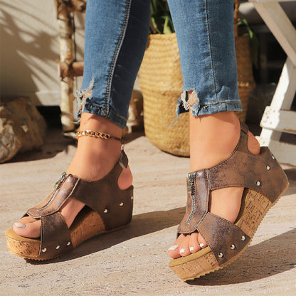 Neue korrigierende Keil-Sandalen mit offener Spitze für Frauen🌸🌸