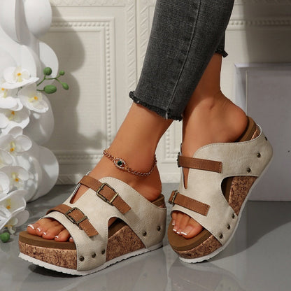 Modische Plateau-Sandalen mit Keilabsatz für Damen