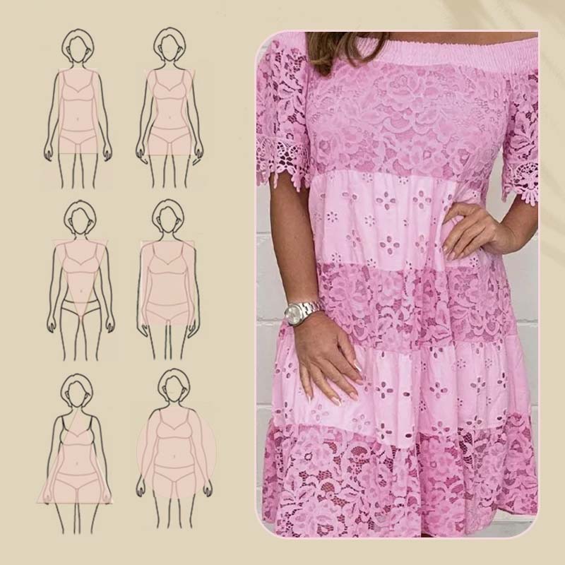 ✨2026 Neuer Verkauf✨💃Trägerloses Spitzenkleid mit hohlem Patchwork für Damen
