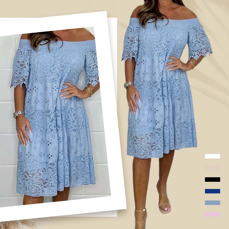 ✨2026 Neuer Verkauf✨💃Trägerloses Spitzenkleid mit hohlem Patchwork für Damen