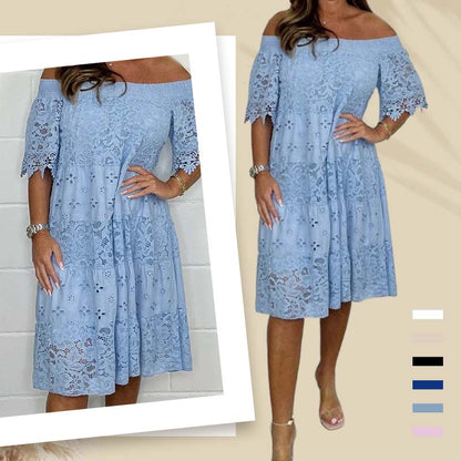 ✨2026 Neuer Verkauf✨💃Trägerloses Spitzenkleid mit hohlem Patchwork für Damen
