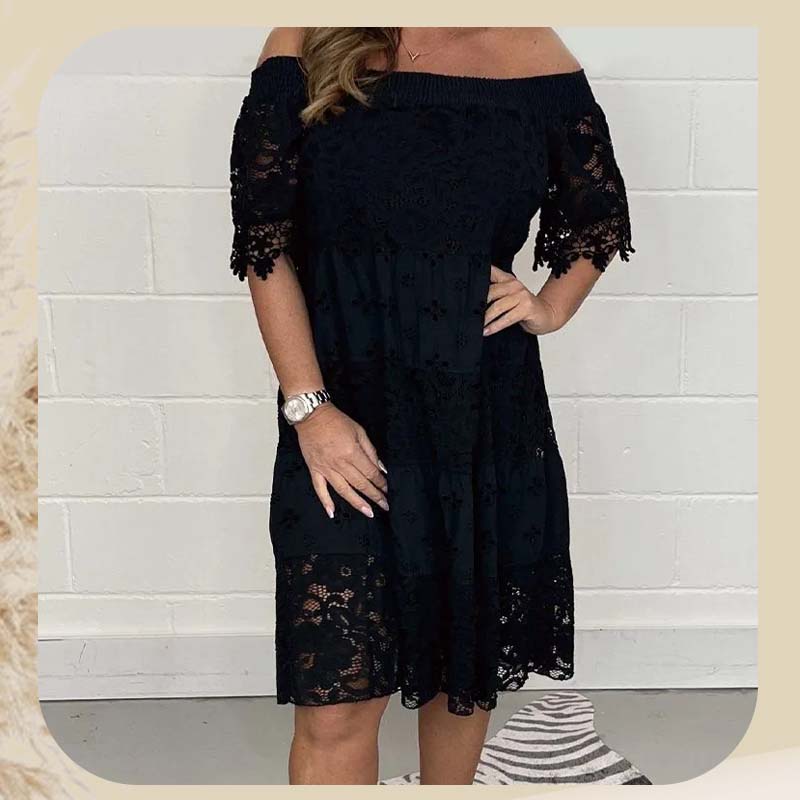 ✨2026 Neuer Verkauf✨💃Trägerloses Spitzenkleid mit hohlem Patchwork für Damen