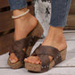 Modische Damen-Sandalen mit Kreuzriemen und dickem Keilabsatz