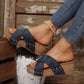 Modische Damen-Sandalen mit Kreuzriemen und dickem Keilabsatz
