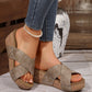 Modische Damen-Sandalen mit Kreuzriemen und dickem Keilabsatz