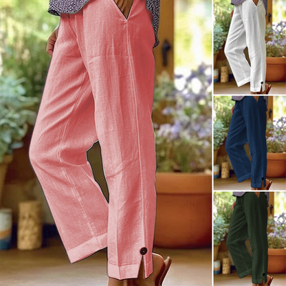 💎🔥 50% RABATT 👖 Damen Gerade Hose – elastischer Bund, hochwertige Baumwolle & vielseitig kombinierbar ✨