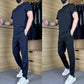 Lässiges Stretch-Set für Herren aus Eisseide mit T-Shirt und Hose