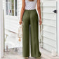 💎55% Rabatt 👖Damen Leinenhose, locker geschnittene Wide-Leg-Hose mit Taschen und Kordelzug, bequem und ideal für Freizeit und Alltag🌸