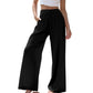 💎55% Rabatt 👖Damen Leinenhose, locker geschnittene Wide-Leg-Hose mit Taschen und Kordelzug, bequem und ideal für Freizeit und Alltag🌸