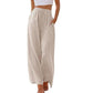 💎55% Rabatt 👖Damen Leinenhose, locker geschnittene Wide-Leg-Hose mit Taschen und Kordelzug, bequem und ideal für Freizeit und Alltag🌸