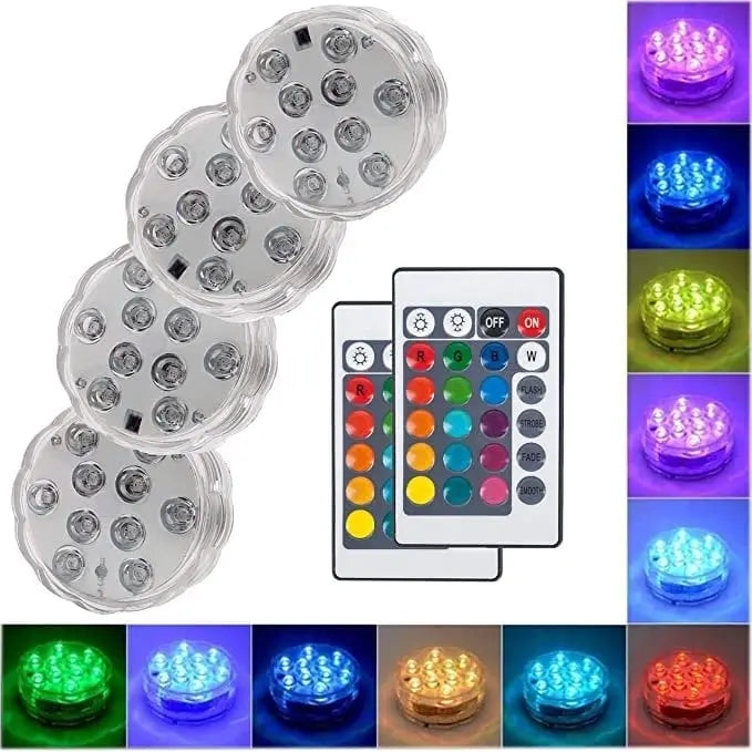 💎 -50% 16-FARBEN POOL-LEDs! 💎 Wasserdicht, Fernbedienung & 10x Heller für Partys