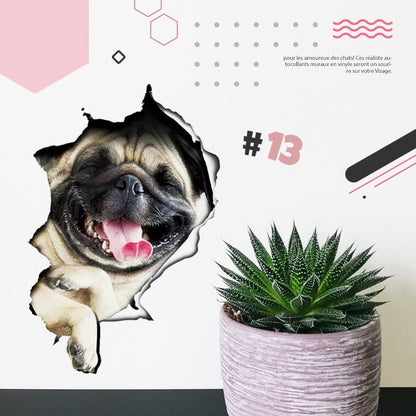 3D-Wandaufkleber mit abnehmbaren Katzen- und Hundemotiven