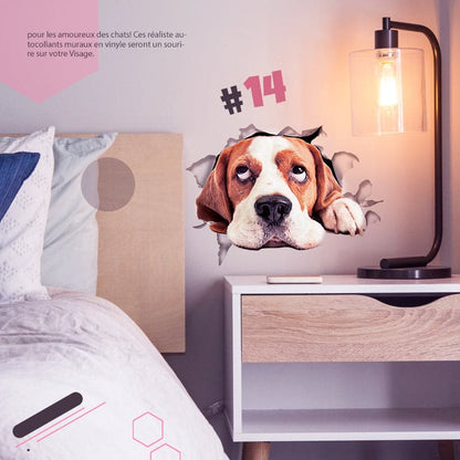 3D-Wandaufkleber mit abnehmbaren Katzen- und Hundemotiven
