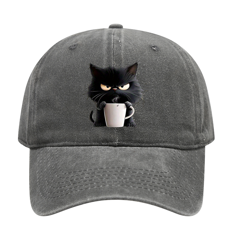 Süße schwarze Katze Vintage Baseball Cap