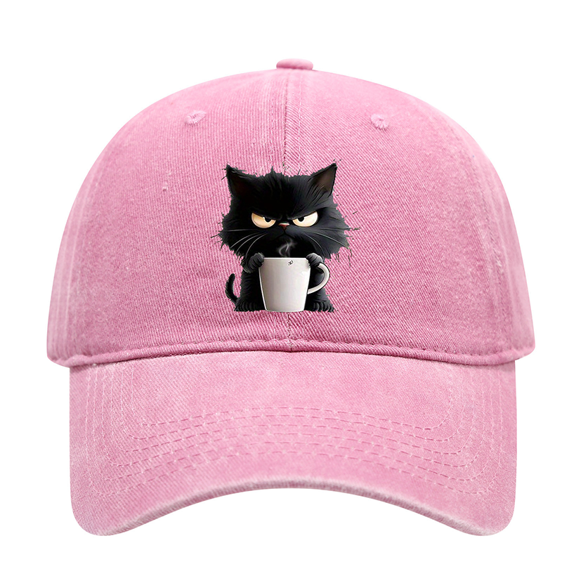 Süße schwarze Katze Vintage Baseball Cap