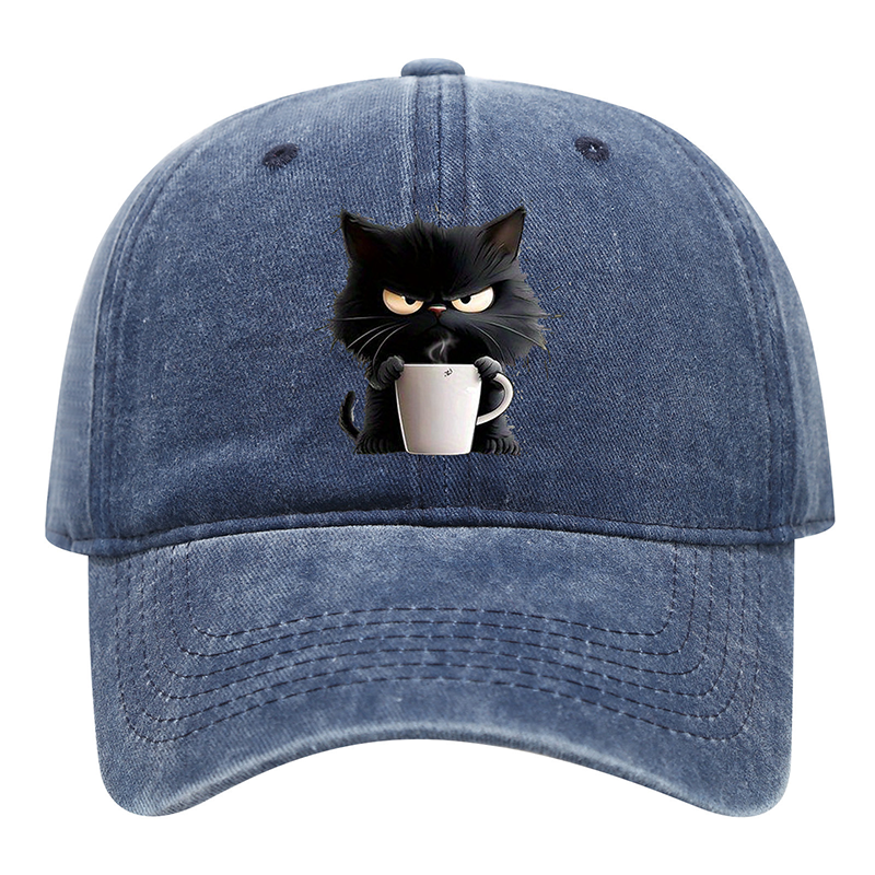 Süße schwarze Katze Vintage Baseball Cap