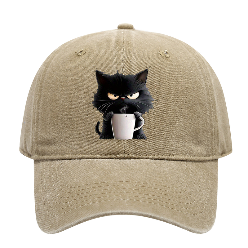 Süße schwarze Katze Vintage Baseball Cap