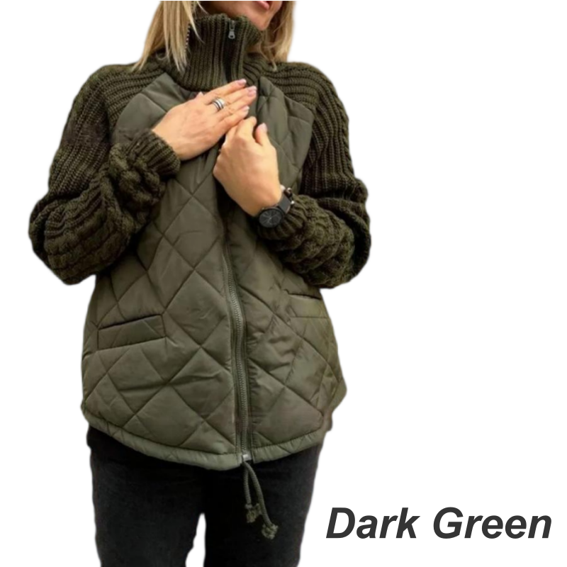 ⏳Begrenzte Zeit 50% Rabatt💥Gestrickte Patchwork-Pufferjacke für Damen