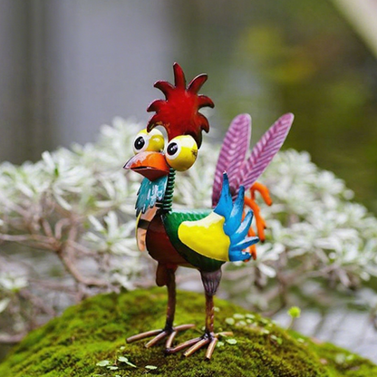 Lustige Metall-Hahn-Gartendekoration