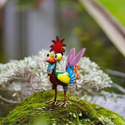 Lustige Metall-Hahn-Gartendekoration