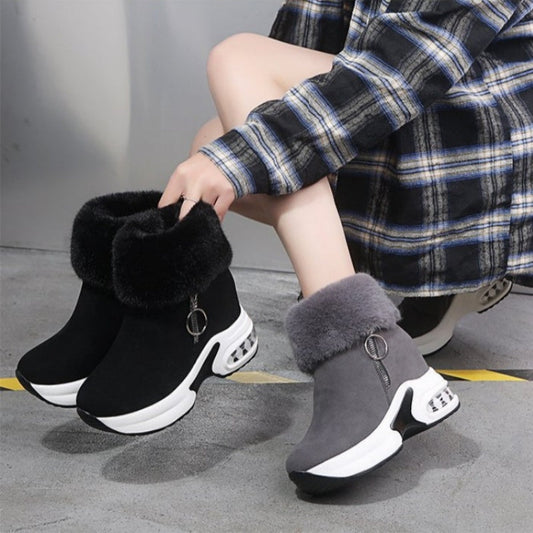 🔥Beliebtes Produkt ！✨Plüschige, warme, höhenverstärkende Stiefeletten für Damen, ein Must-have für Herbst und Winter, modische, bequeme und vielseitige Schuhe🥰