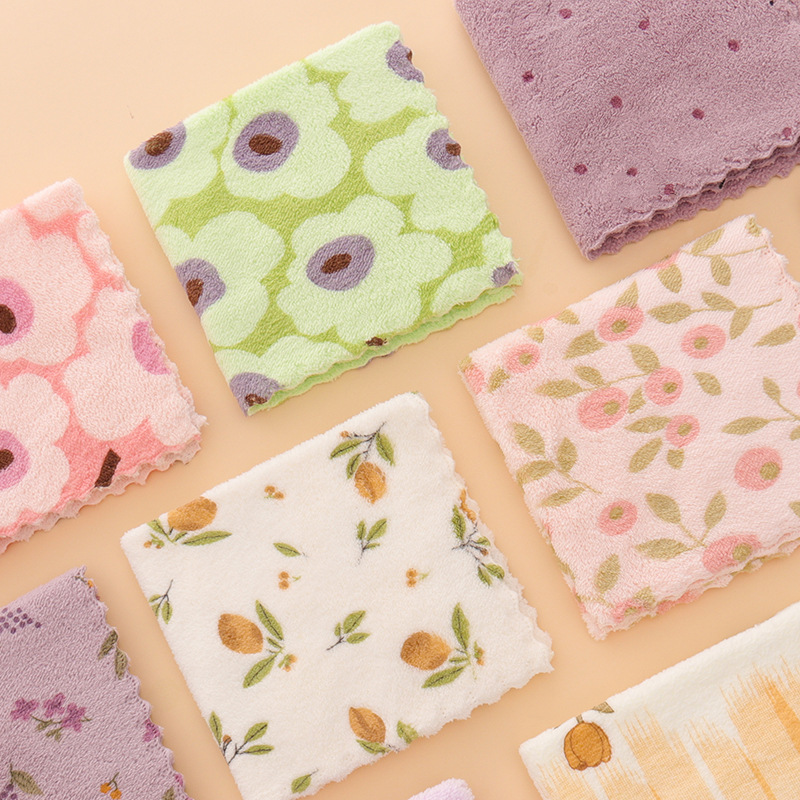 💥 Heißer Verkauf 50% Rabatt🔥5 Stück korallenfarbene Flanell-Geschirrtücher für den Heimgebrauch