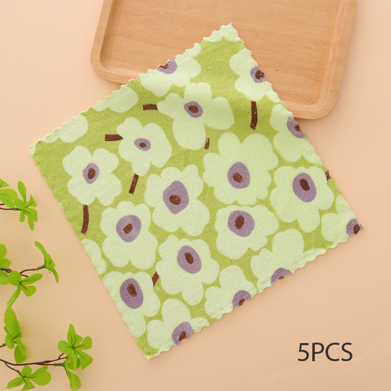 💥 Heißer Verkauf 50% Rabatt🔥5 Stück korallenfarbene Flanell-Geschirrtücher für den Heimgebrauch