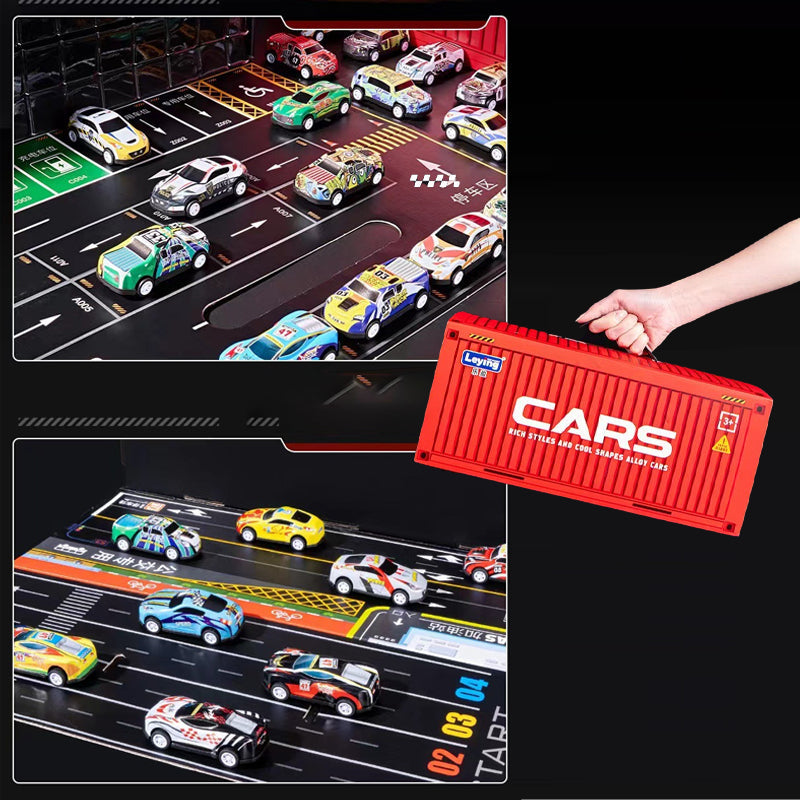 🎁48 Mini-Rückziehautos mit integrierter Garage (Set)🚗🎪
