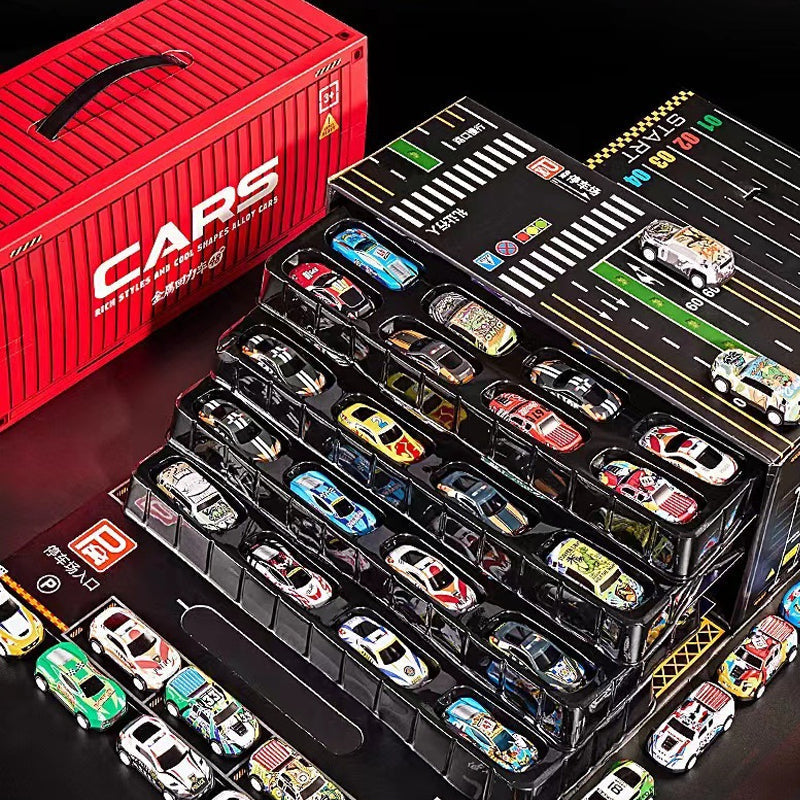 🎅Weihnachtsaktion 50 % RABATT🎁48 Mini-Rückziehautos mit eingebautem Garagenset