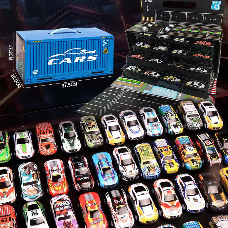 🎅Weihnachtsaktion 50 % RABATT🎁48 Mini-Rückziehautos mit eingebautem Garagenset