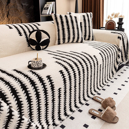 🛋️ 56% RABATT 2026! ✨ Plüsch Sofaüberwurf - Extra Dicke & Rutschfeste Decke mit Elastischen Kanten für Herbst und Winter 🍂❄️