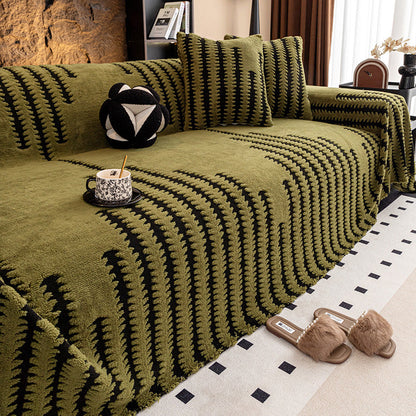 🛋️ 56% RABATT 2026! ✨ Plüsch Sofaüberwurf - Extra Dicke & Rutschfeste Decke mit Elastischen Kanten für Herbst und Winter 🍂❄️