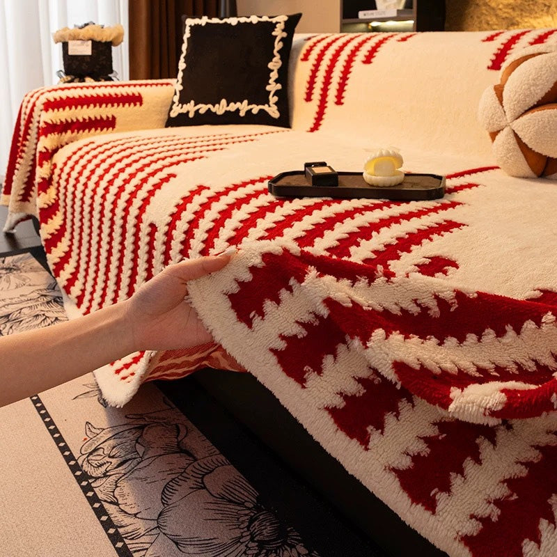 🛋️ 56% RABATT 2026! ✨ Plüsch Sofaüberwurf - Extra Dicke & Rutschfeste Decke mit Elastischen Kanten für Herbst und Winter 🍂❄️