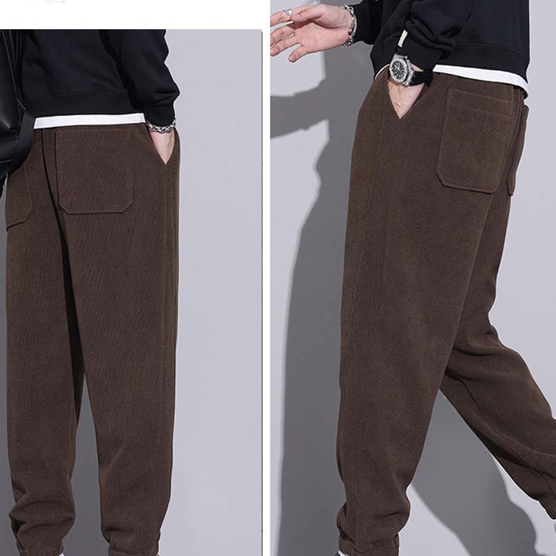 🔈🔈50% Rabatt🔥Herrenhose aus Cord mit verjüngtem Schnitt, Kordelzug und Taschen