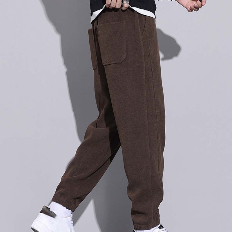 🔈🔈50% Rabatt🔥Herrenhose aus Cord mit verjüngtem Schnitt, Kordelzug und Taschen