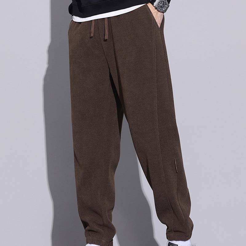 🔈🔈50% Rabatt🔥Herrenhose aus Cord mit verjüngtem Schnitt, Kordelzug und Taschen