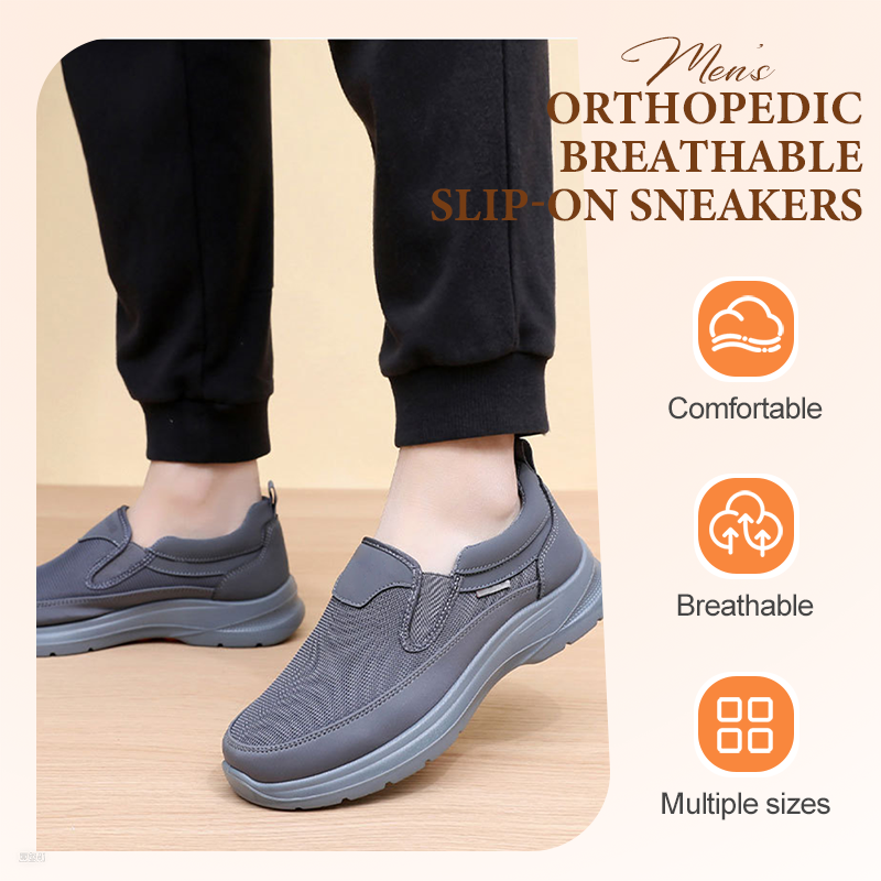 ✨ Herren Orthopädische Atmungsaktive Slipper-Sneakers - Fußgewölbe Unterstützung mit Memory-Schaum Einlegesohlen für Ganzägigen Komfort 🏃‍♂️💨