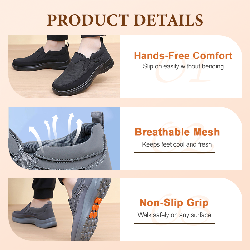 ✨ Herren Orthopädische Atmungsaktive Slipper-Sneakers - Fußgewölbe Unterstützung mit Memory-Schaum Einlegesohlen für Ganzägigen Komfort 🏃‍♂️💨